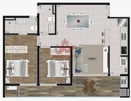 Apartamento, 2 quartos, 79 m² - Foto 3