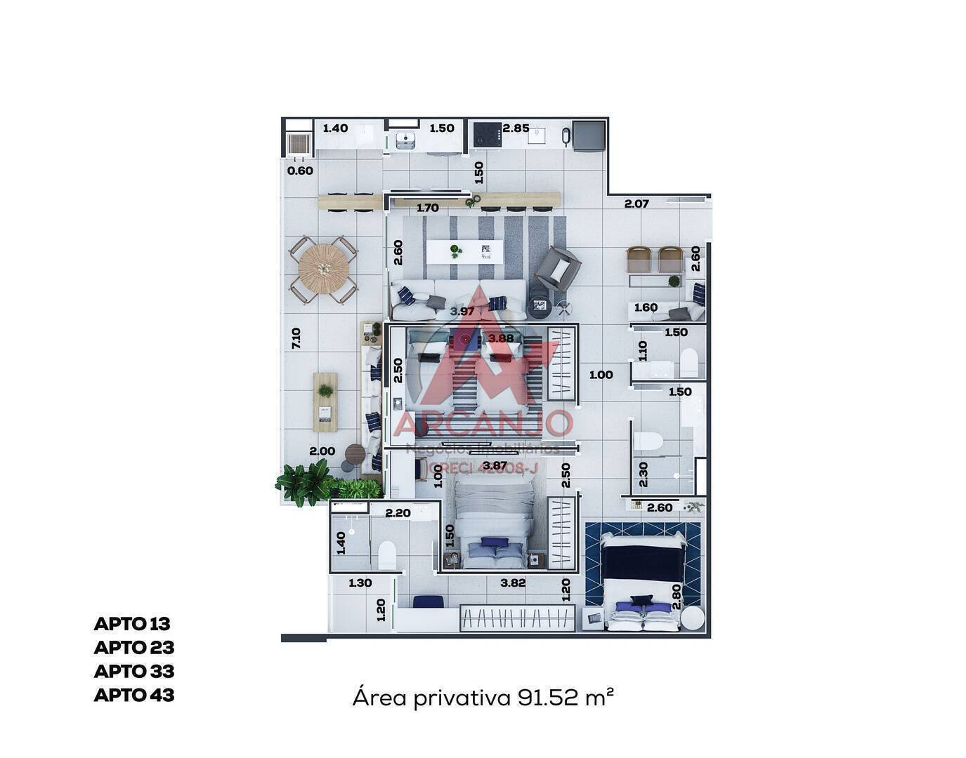 Apartamento, 3 quartos, 91 m² - Foto 3